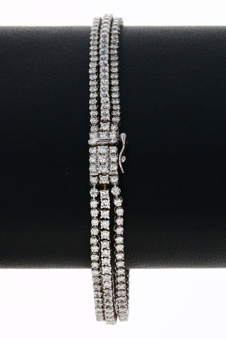 18KT WHITE GOLD TRIPLE ROW DIAMOND BRACELET