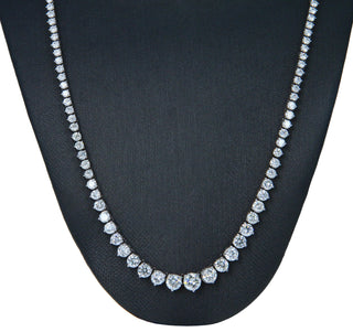 18K WHITE GOLD 8.72 DIAMOND NECKLACE GRADUATING