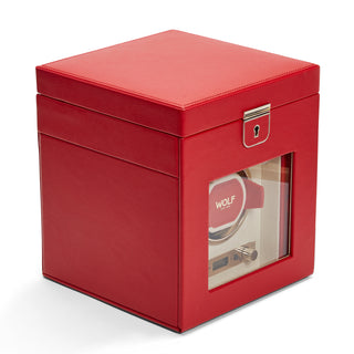 WOLF Palermo Single Watch Winder with Storage | Red