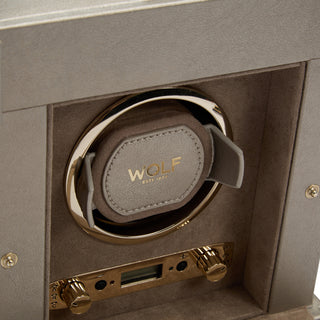 WOLF Palermo Single Watch Winder with Storage | Pewter