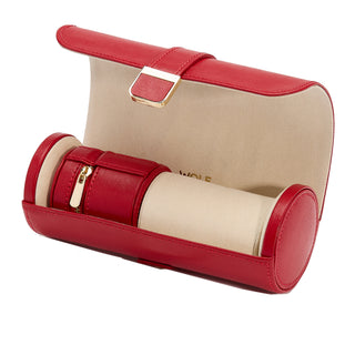 WOLF Palermo Double Watch Roll with Jewelry Pouch | Red