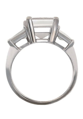 3CT PRINCESS CUT DIAMOND RING (I1/G-H) WITH 2 TRILLION CUT DIAMONDS 0.60CT (SI/F-G) TOTAL 3.60CTS