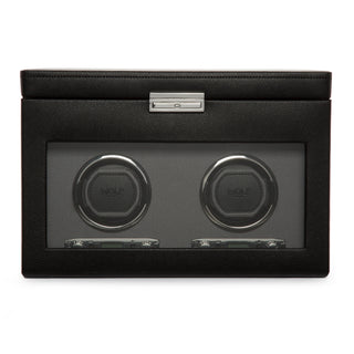 WOLF Viceroy Double Watch Winder with Storage | Black