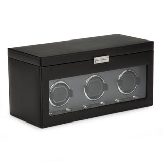 WOLF Viceroy Triple Watch Winder with Storage | Black