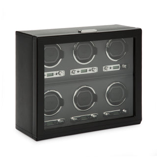 WOLF Viceroy 6 Piece Watch Winder | Black