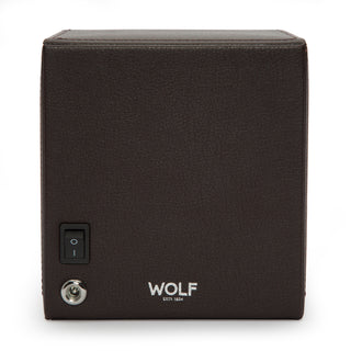 WOLF Cub Single Watch Winder with Cover | Brown