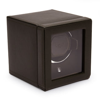 WOLF Cub Single Watch Winder with Cover | Brown