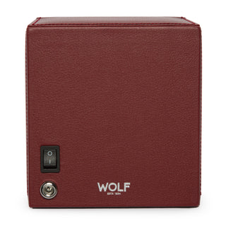 WOLF Cub Single Watch Winder with Cover | Bordeaux