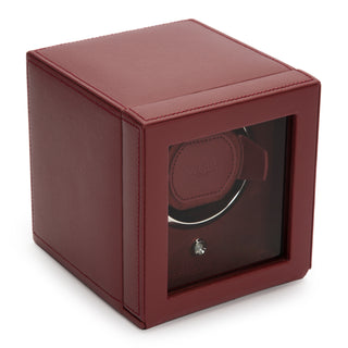 WOLF Cub Single Watch Winder with Cover | Bordeaux