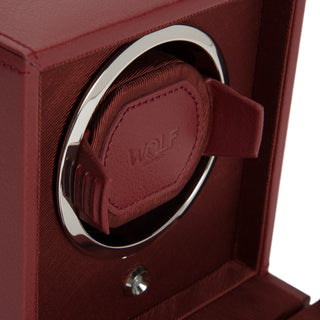 WOLF Cub Single Watch Winder with Cover | Bordeaux