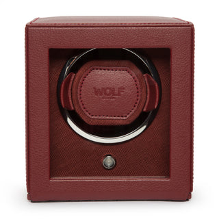 WOLF Cub Single Watch Winder with Cover | Bordeaux