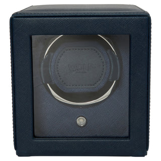 WOLF Cub Single Watch Winder with Cover | Navy