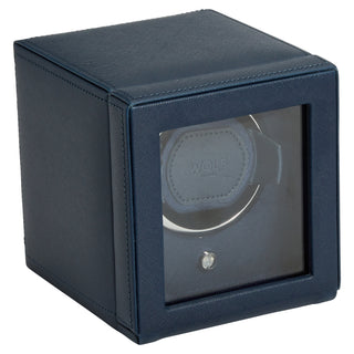 WOLF Cub Single Watch Winder with Cover | Navy