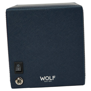 WOLF Cub Single Watch Winder with Cover | Navy