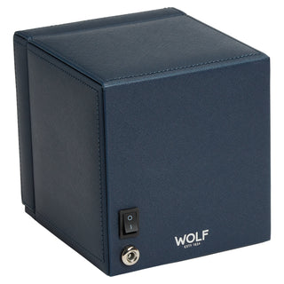 WOLF Cub Single Watch Winder with Cover | Navy