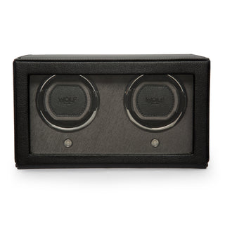 WOLF Cub Double Watch Winder with Cover | Black