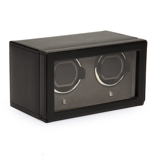WOLF Cub Double Watch Winder with Cover | Black