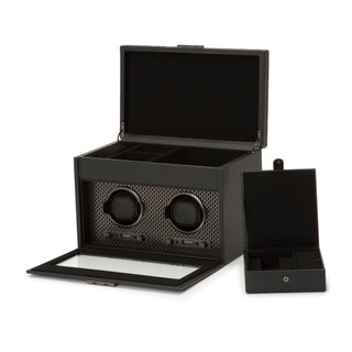 WOLF Axis Double Watch Winder with Storage | Powder Coat