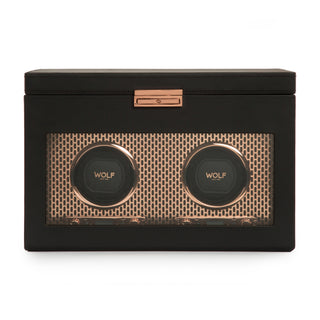 WOLF Axis Double Watch Winder with Storage | Copper