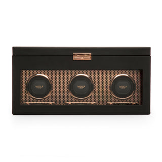 WOLF Axis Triple Watch Winder with Storage | Copper