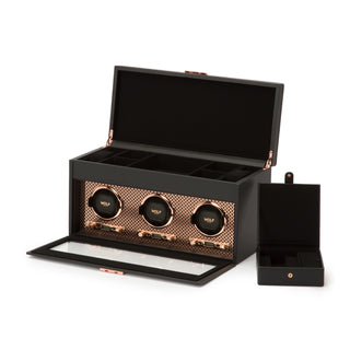 WOLF Axis Triple Watch Winder with Storage | Copper