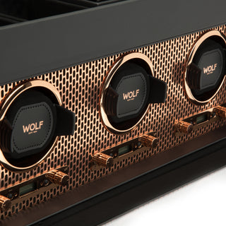 WOLF Axis Triple Watch Winder with Storage | Copper