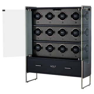 WOLF Powder Coat 12 Piece Watch Winder Cabinet | Powder Coat