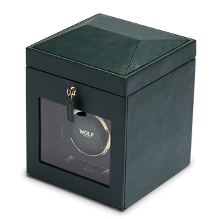 WOLF British Racing Single Watch Winder with Storage | Green