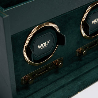 WOLF British Racing Double Watch Winder with Storage | Green