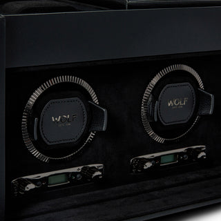 WOLF British Racing Triple Watch Winder with Storage | Black