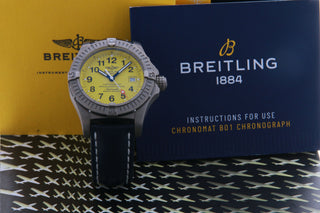Breitling Titanium Avenger Seawolf 44 MM Automatic Watch Yellow Dial E17370