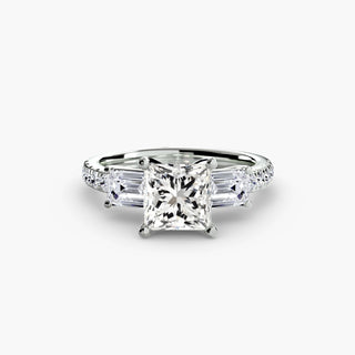 Three-Stone Ring with Pavé Band 4