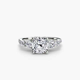 Five Stone Ring with Pavé Band