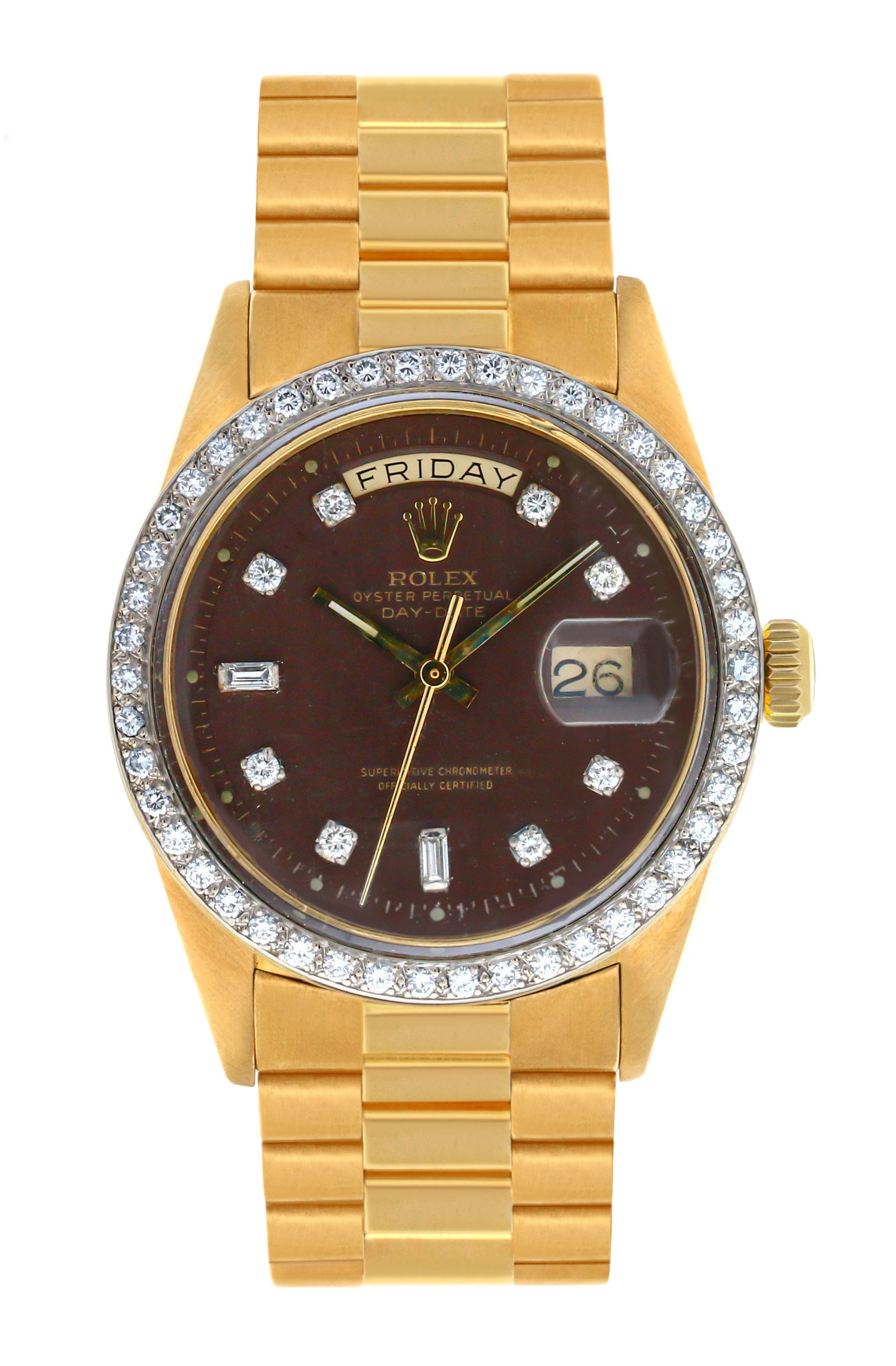 ROLEX DAY DATE 36MM (1976) #1803 (CUSTOM DIAMOND BEZEL
